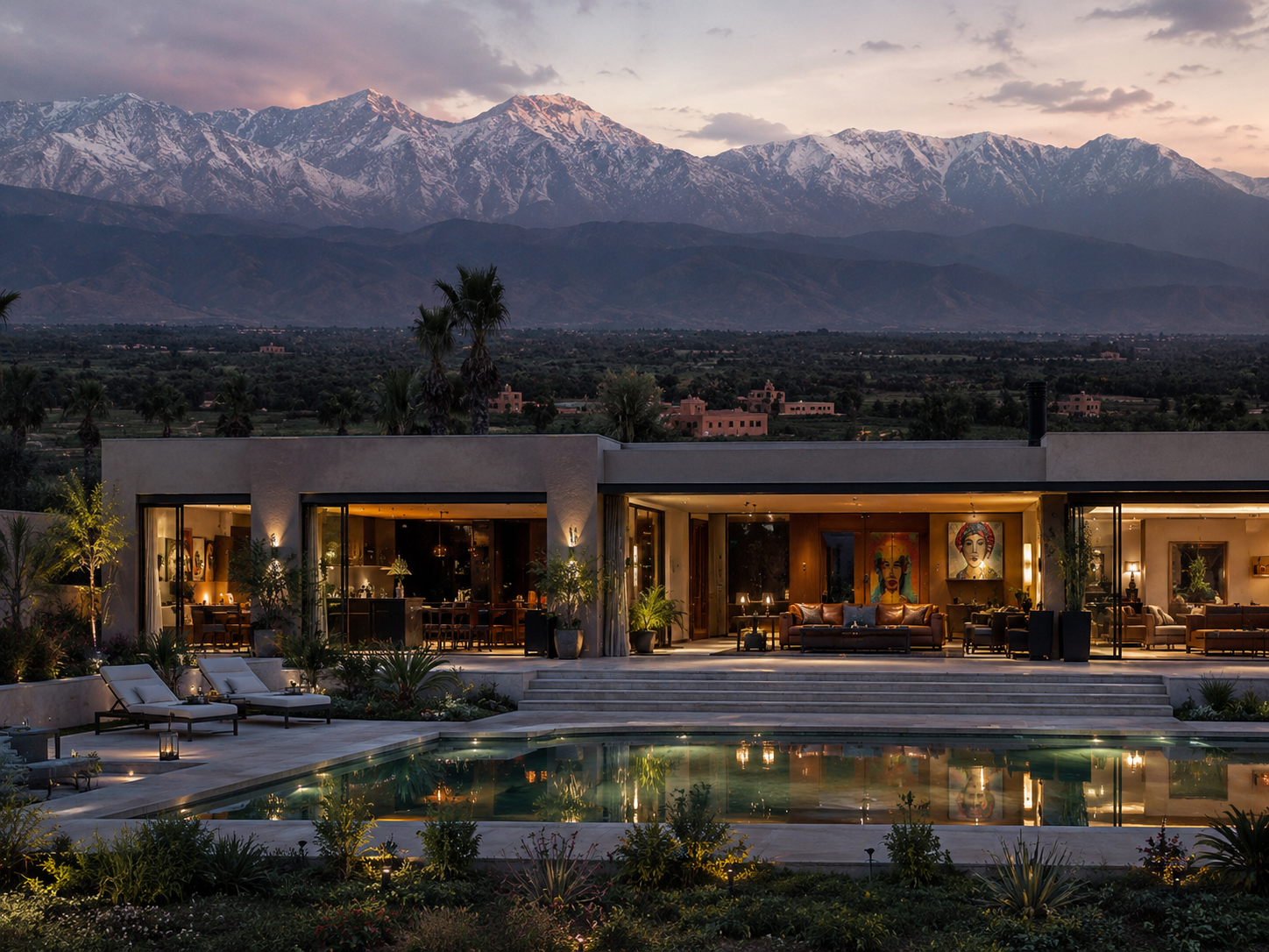 Marrakech villa rentals on Amizmiz Road — Atlas foothill estates